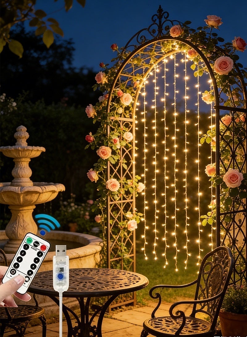 Ramadan Lights, Ramadan Decorations, LED String Lights, Ramadan Curtain String Lights, Suitable for Home, Outdoor, Indoor Backdrops, Windows (6.5 x 6.5 ft) - Image 4